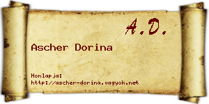 Ascher Dorina névjegykártya